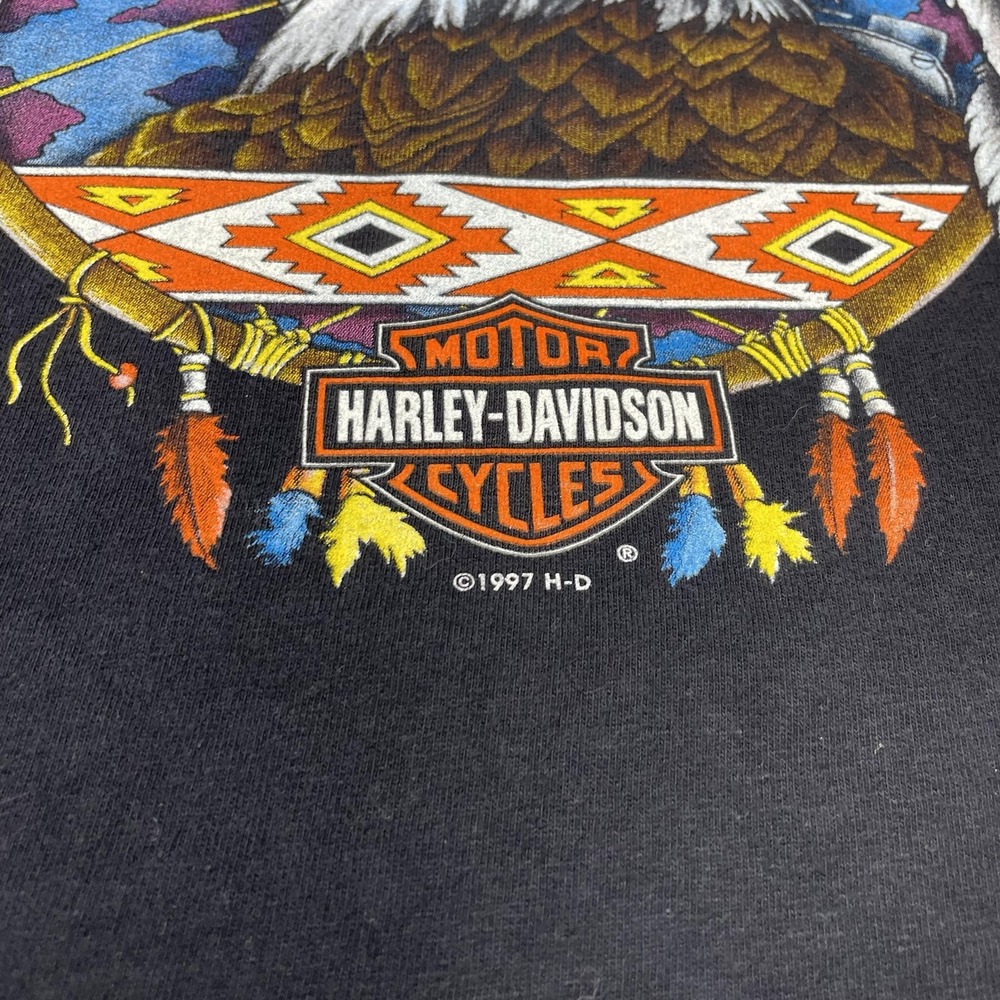 Vintage Harley-Davidson Shirt Mens XL Black Eagle Pacific Honolulu Hawaii Tee - Picture 3 of 11